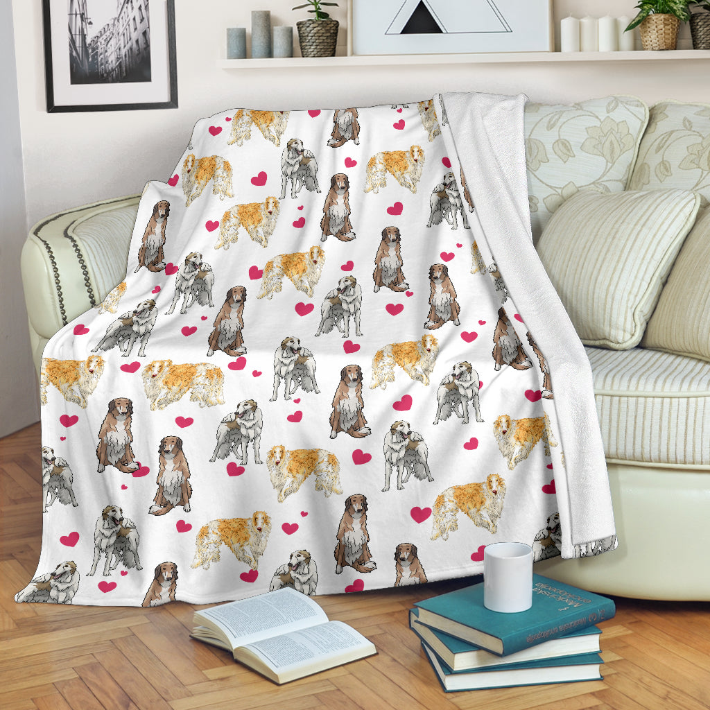 Borzoi Heart Blanket