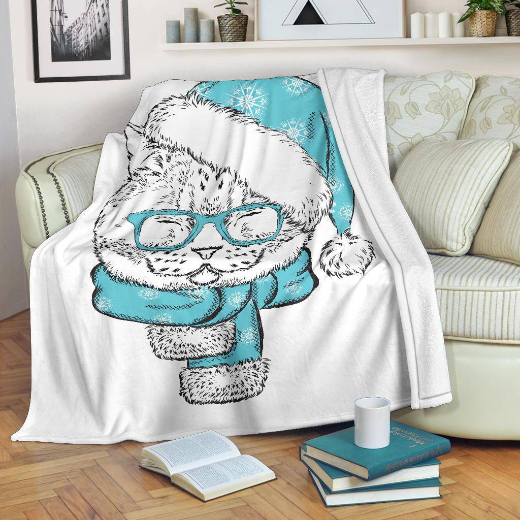 Smart Chirstmas Cat Cartoon Premium Blanket - Top Content | POD Collection | Free Shipping