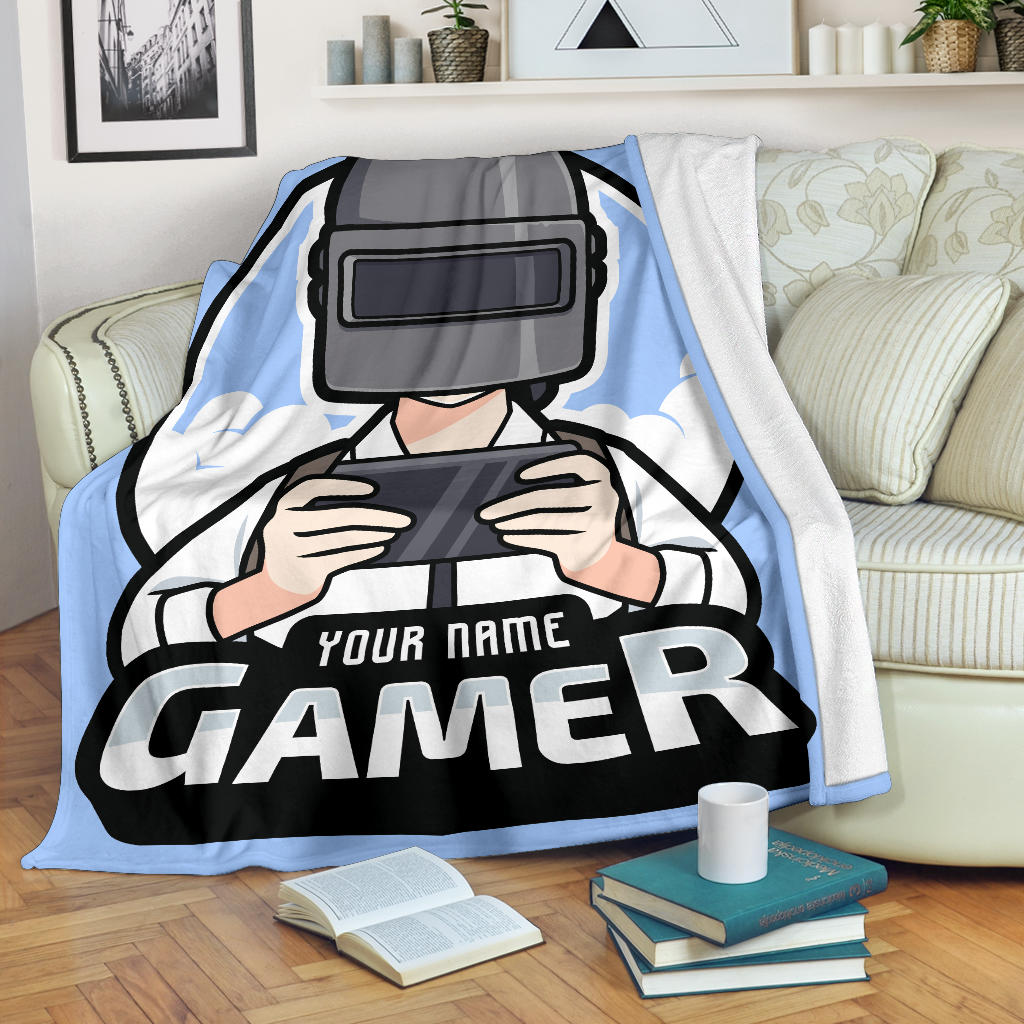 Its Game Time Gamer Blue Blanket