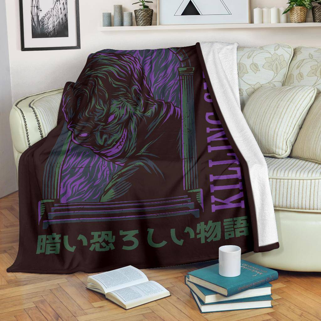 Premium Blanket Japanese Cartoon Funny Killing Smile Face - Top Content | POD Collection | Free Shipping