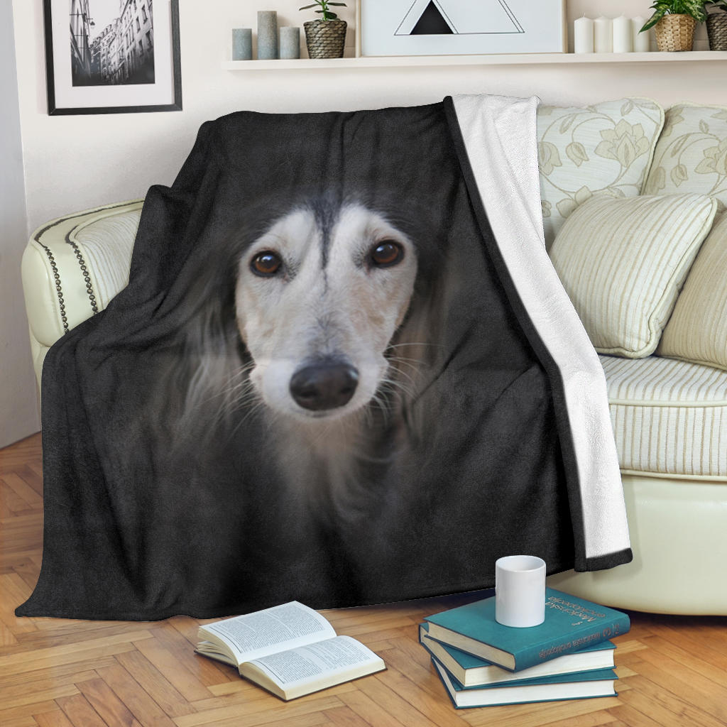 Saluki Face Hair Blanket