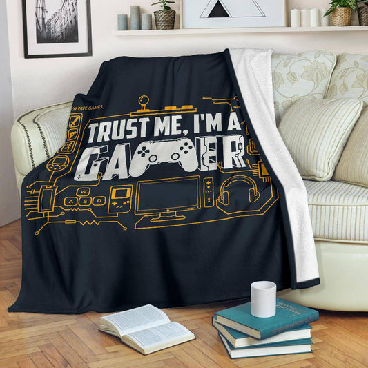 Trust Me I'm A Gamer Drawing Illustration Premium Blanket - Top Content | POD Collection | Free Shipping