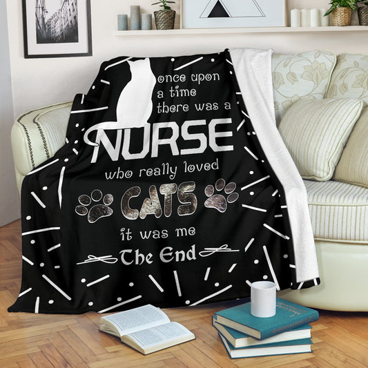 Cat Lover Nurse Fleece Blanket