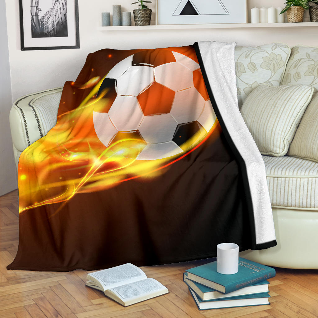 soccer ball flying fire blanket - Top Content | POD Collection | Free Shipping