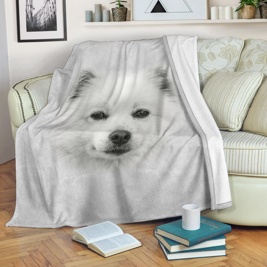 American Eskimo Face Hair Blanket