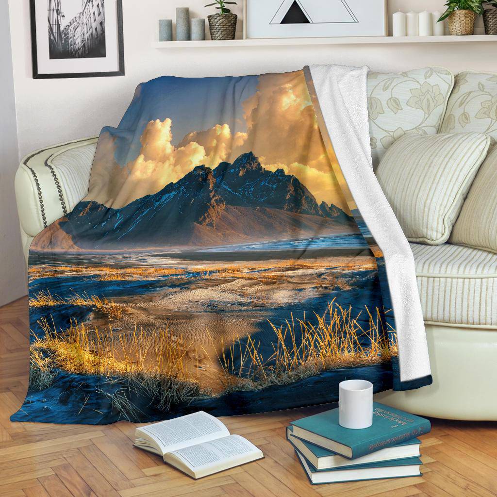 Vestrahorn Mountains Iceland Premium Blanket - Top Content | POD Collection | Free Shipping