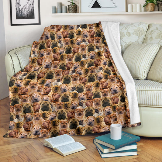 Shar Pei Full Face Blanket