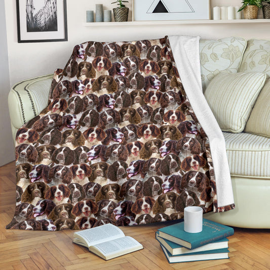 English Springer Spaniel Full Face Blanket