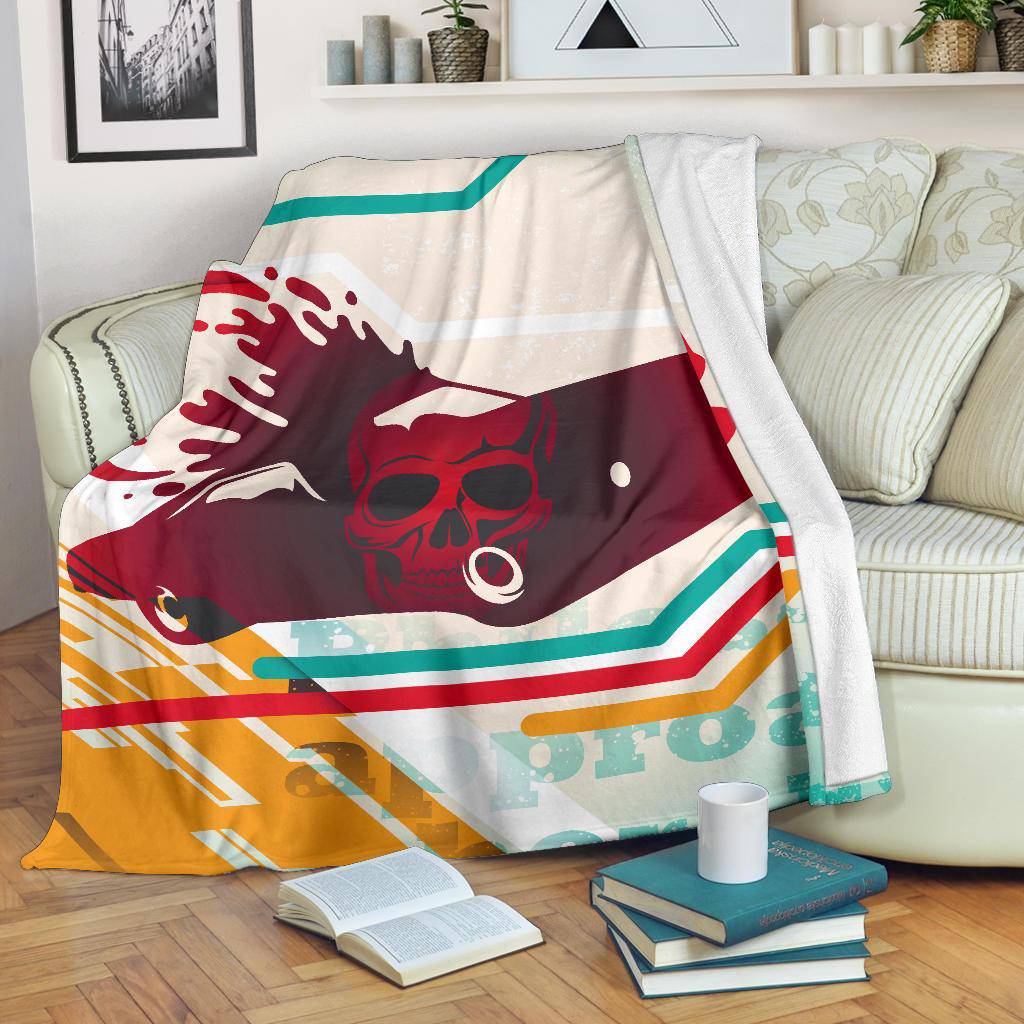 Abstract Art Human Skull Red Car Macabre Premium Blanket - Top Content | POD Collection | Free Shipping