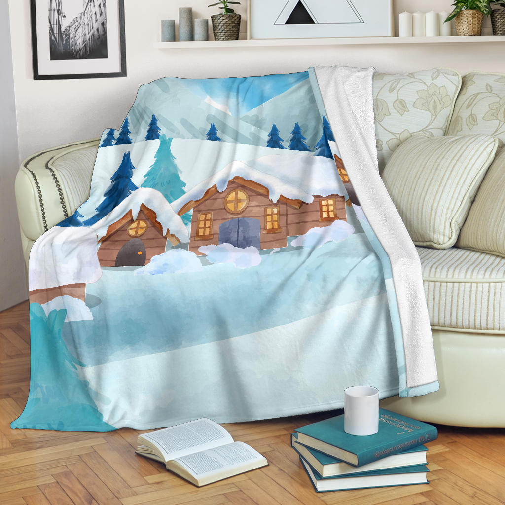 winter house nature blanket - Top Content | POD Collection | Free Shipping