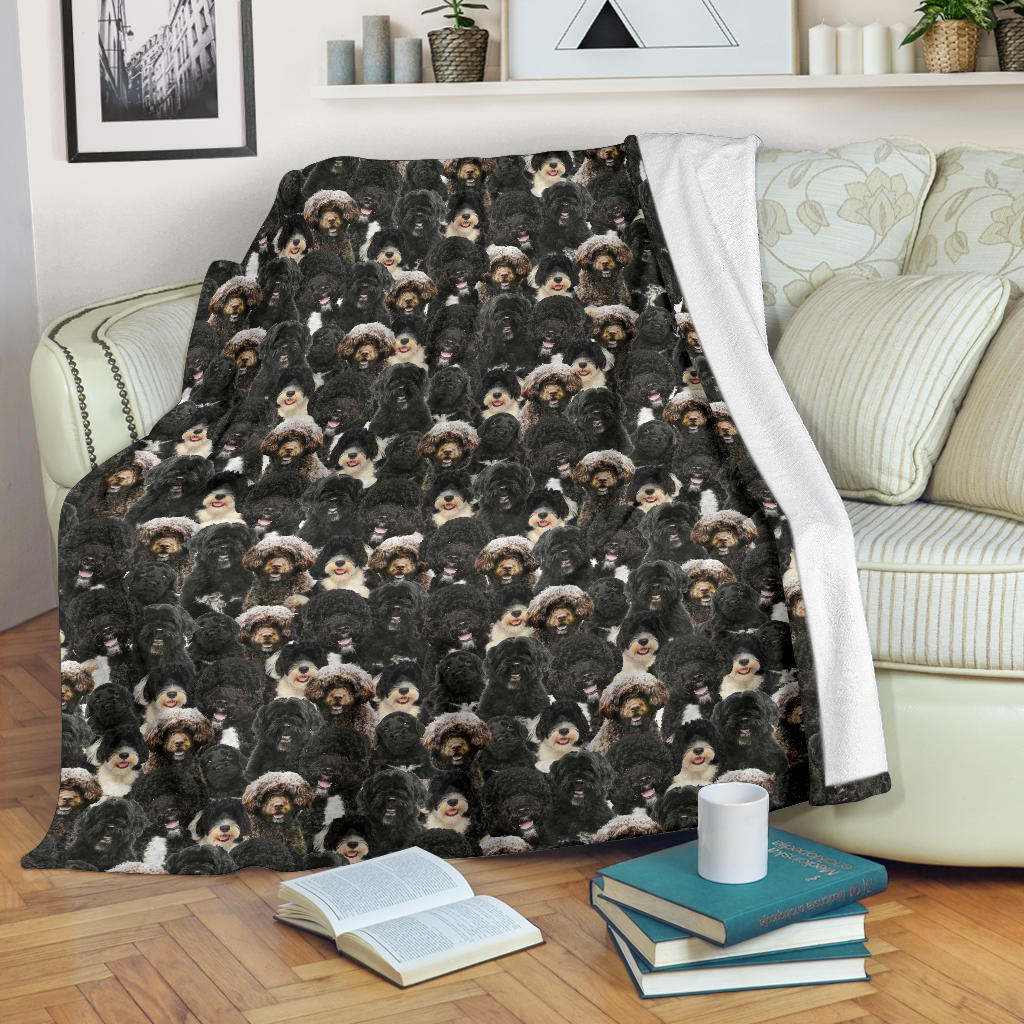 Portuguese Water Dog Full Face Blanket