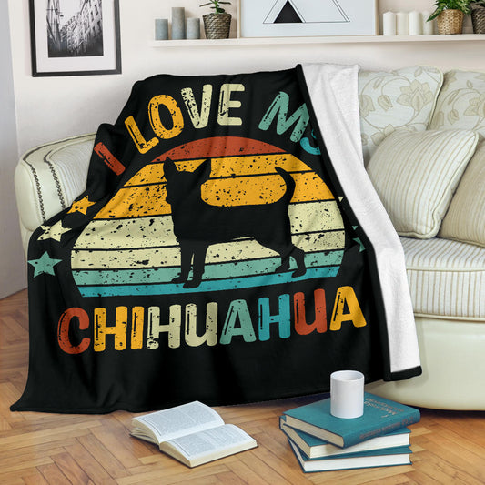 Chihuahua Blanket, Chihuahua Retro Blanket, Chihuahua Throw Blanket, Chihuahua Gifts