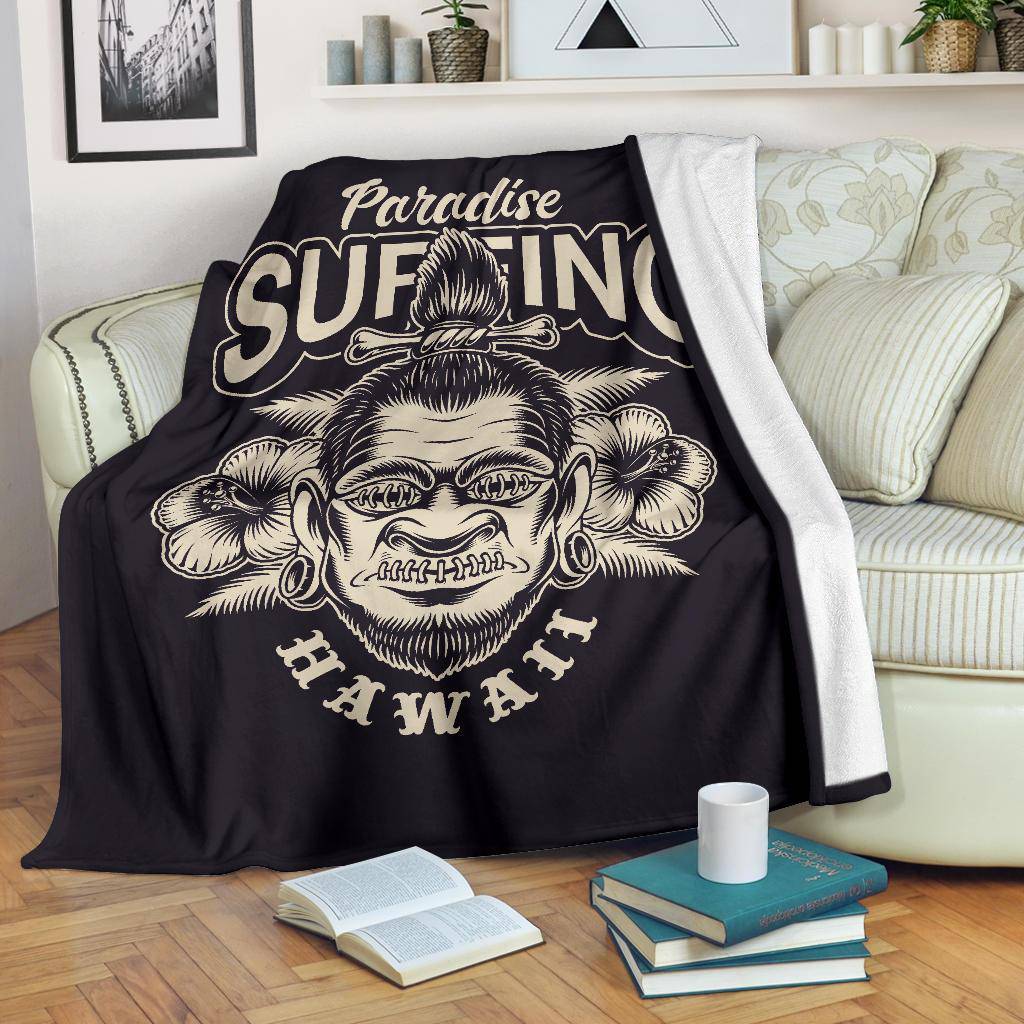 Surfing Paradise Hawaii Cartoon Style Premium Blanket - Top Content | POD Collection | Free Shipping