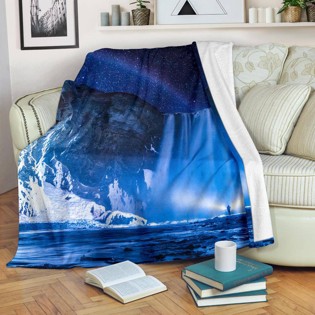 Nightsky Stars Blue Waterfall Premium Blanket - Top Content | POD Collection | Free Shipping