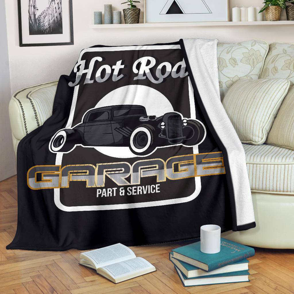 Hot Rod Garage Auto Service Premium Blanket - Top Content | POD Collection | Free Shipping