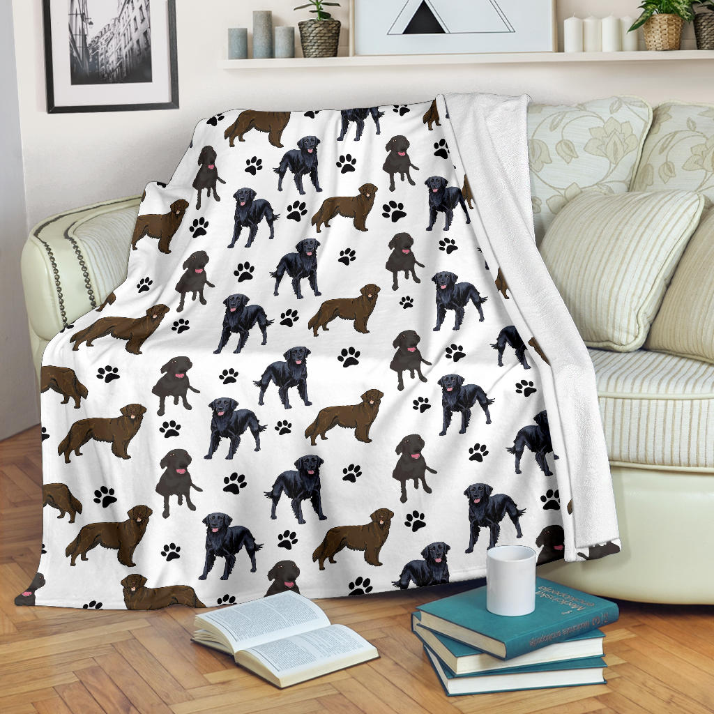 Flat Coated Retriever Paw Blanket