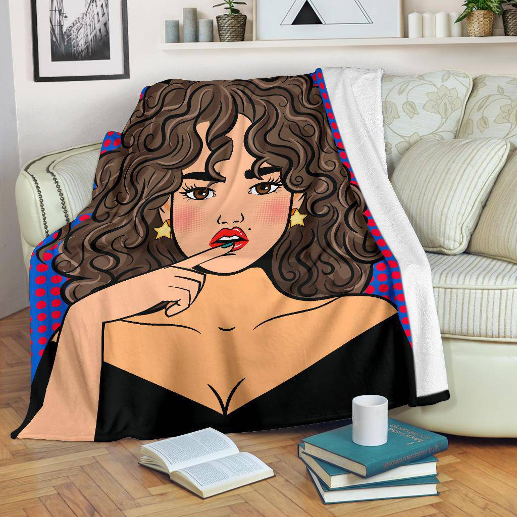 Wow pop art girl Premium Blanket - Top Content | POD Collection | Free Shipping