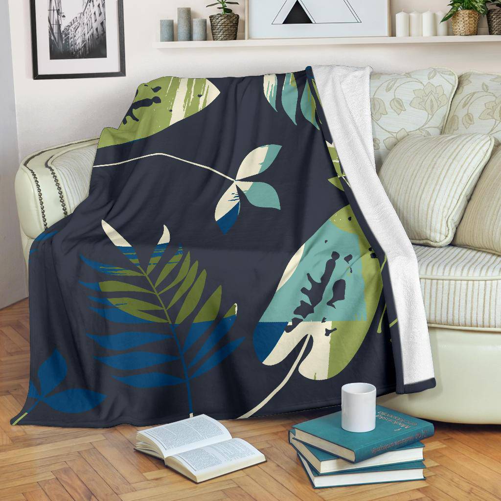 Leaves Nature Green Hand Drawn Premium Blanket - Top Content | POD Collection | Free Shipping