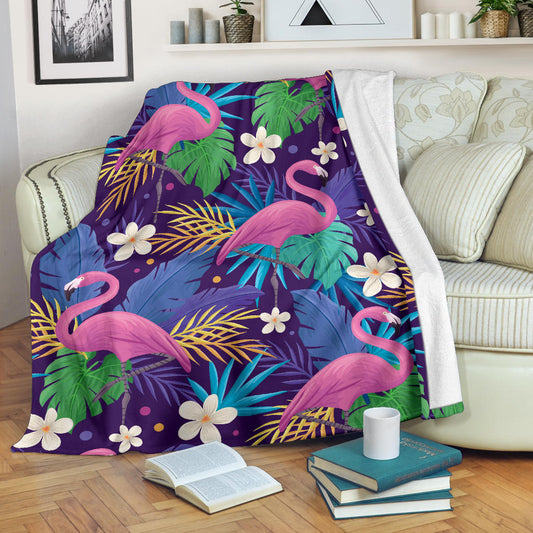 flamingo flowers jungle blanket - Top Content | POD Collection | Free Shipping