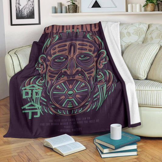 Commando Art Cartoon with Quoute Premium Blanket - Top Content | POD Collection | Free Shipping