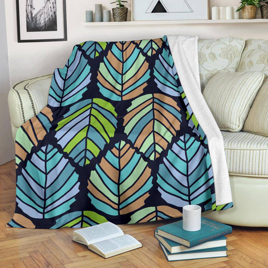 Symmetrical Colorful Leaf Pattern Premium Blanket - Top Content | POD Collection | Free Shipping