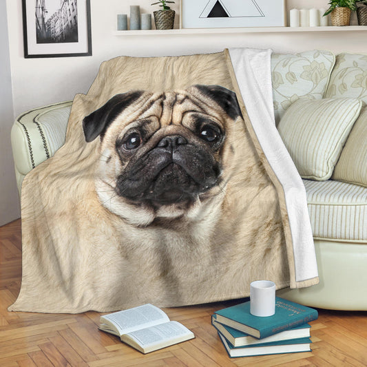 Pug Face Hair Blanket