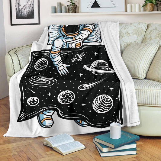 Premium Blanket Astronaut Sleeping Universe Cartoon - Top Content | POD Collection | Free Shipping