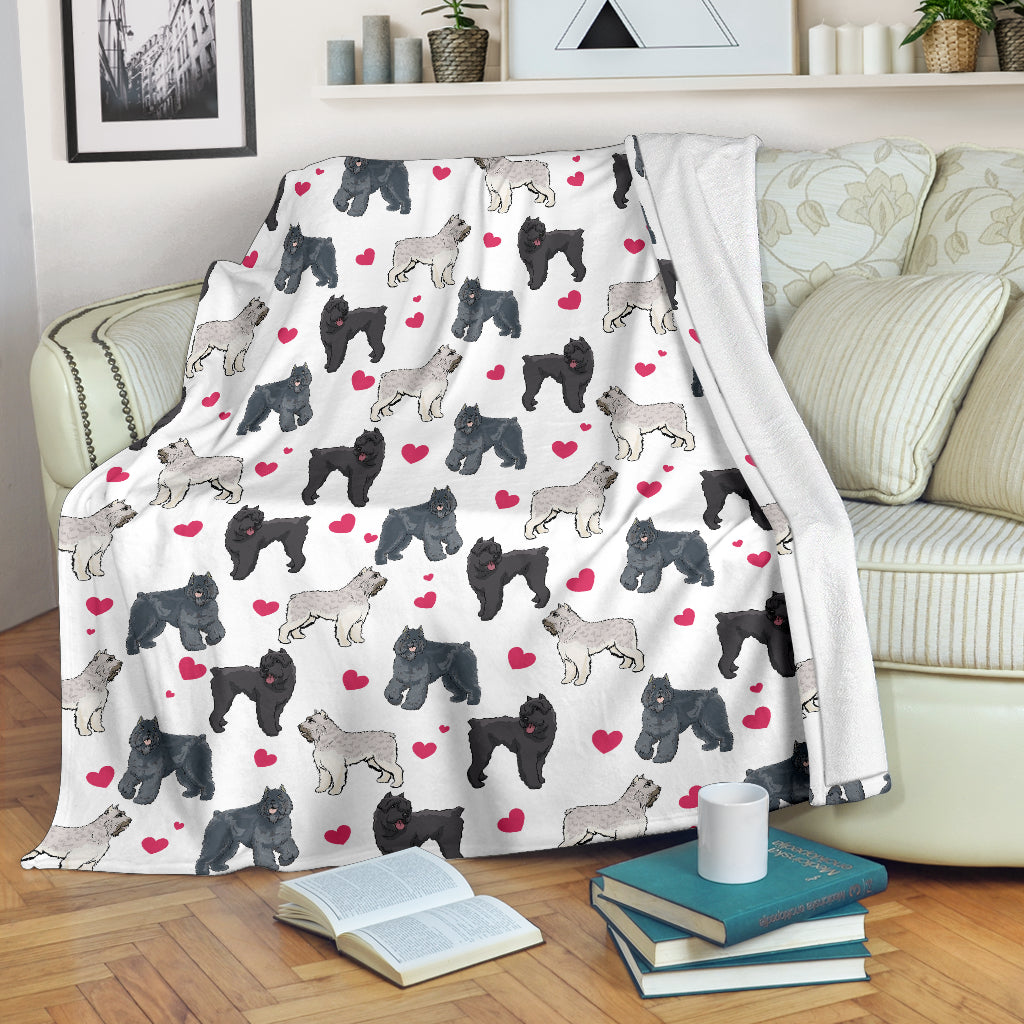 Bouvier Des Flandres Heart Blanket