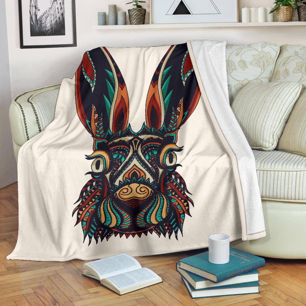 Zentangle Bunny Illustration Premium Blanket - Top Content | POD Collection | Free Shipping