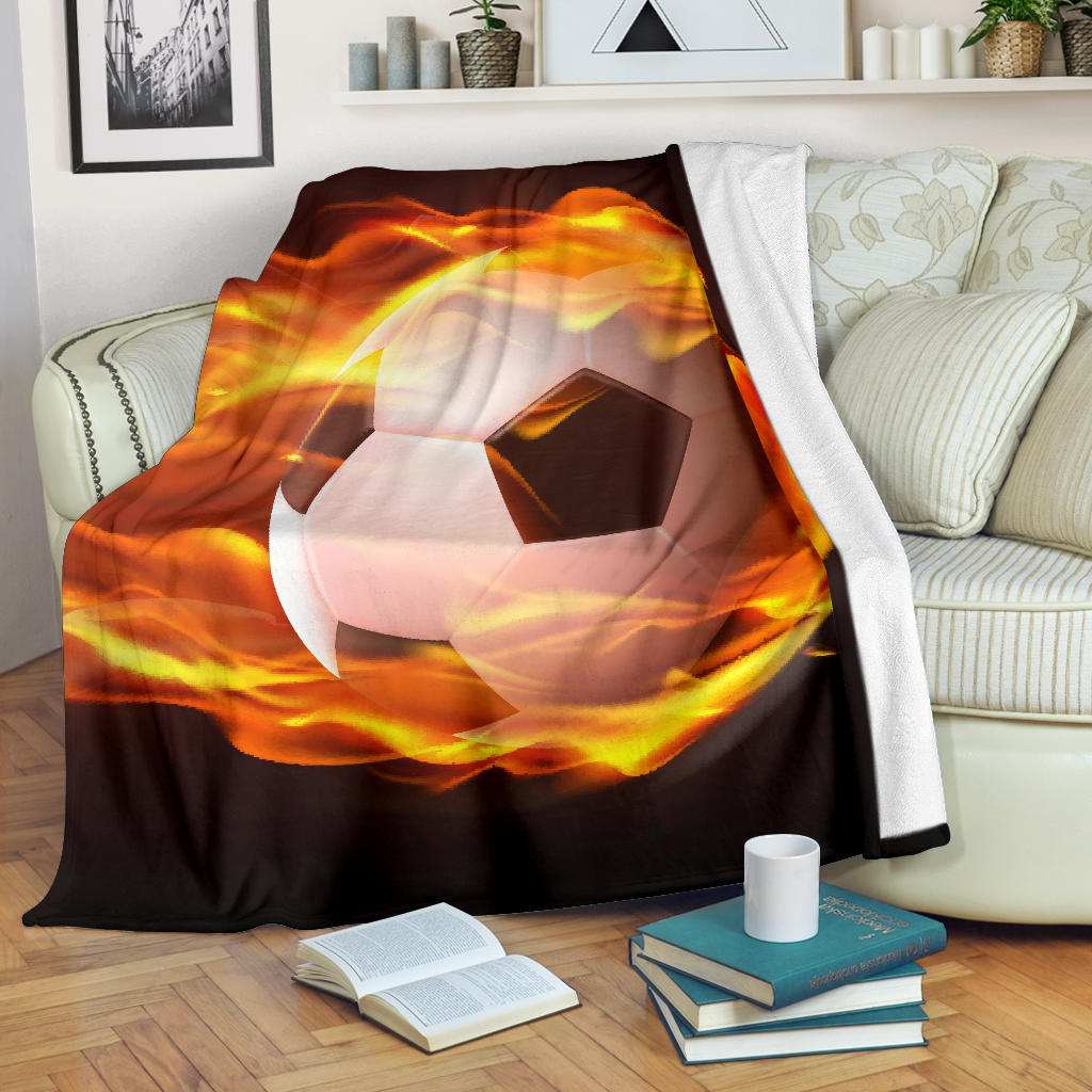 football ball flying flames realistic blanket - Top Content | POD Collection | Free Shipping