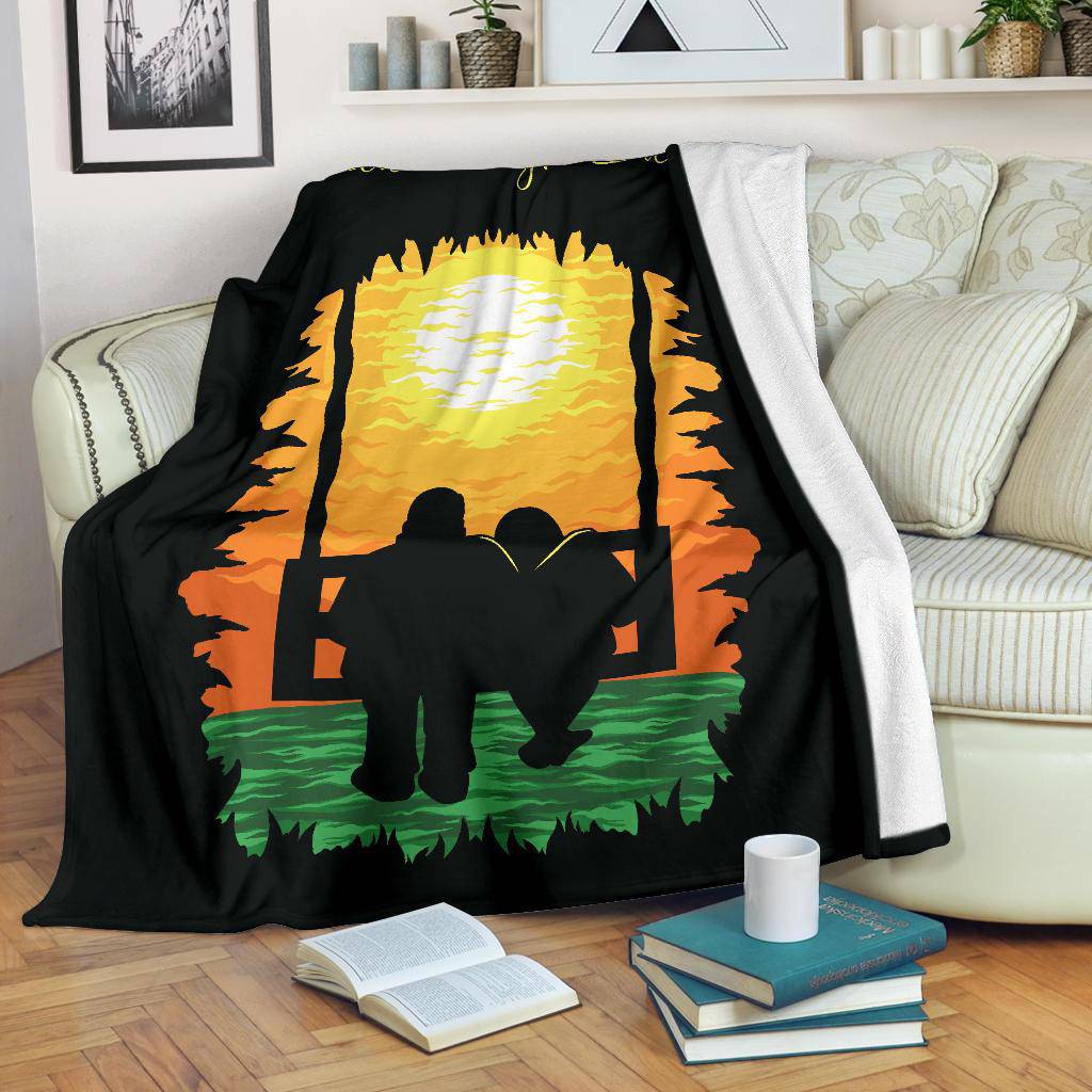 Couple Silhouette, Love Live Laugh, Cartoon Premium Blanket - Top Content | POD Collection | Free Shipping