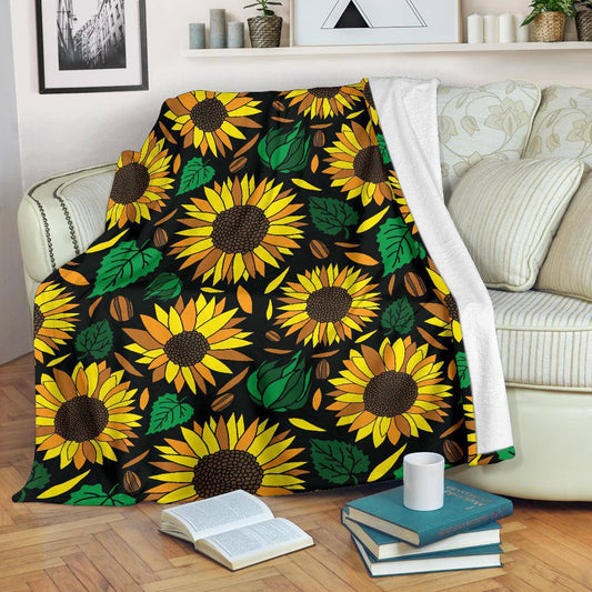 Sunflower Pattern, Plant Lover, Floral Premium Blanket - Top Content | POD Collection | Free Shipping