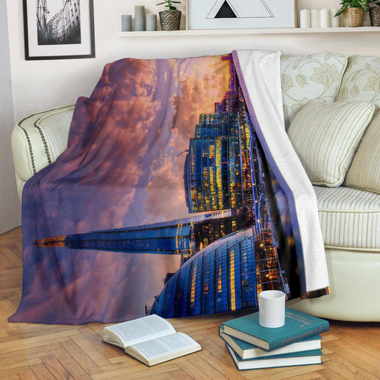 Sunset London City UK Lights Premium Blanket - Top Content | POD Collection | Free Shipping