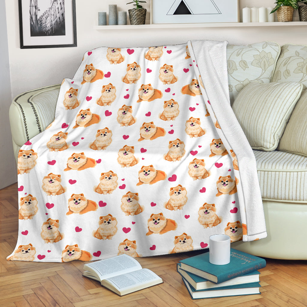 Pomeranian Heart Blanket