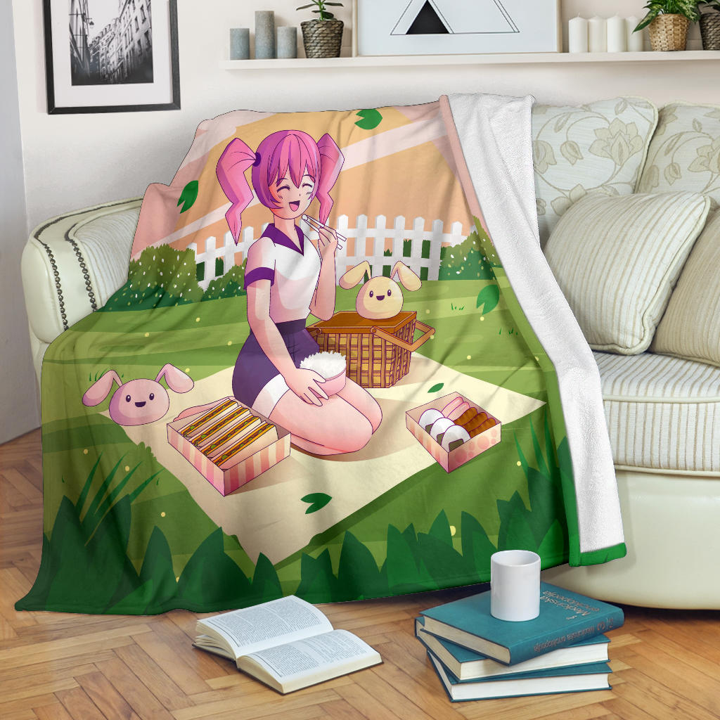 Anime Happy Girl Blanket