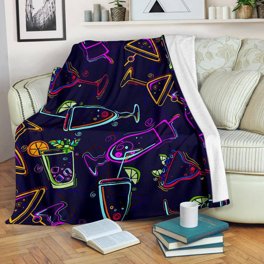 Neon Cocktails, Abstract Art Premium Blanket - Top Content | POD Collection | Free Shipping