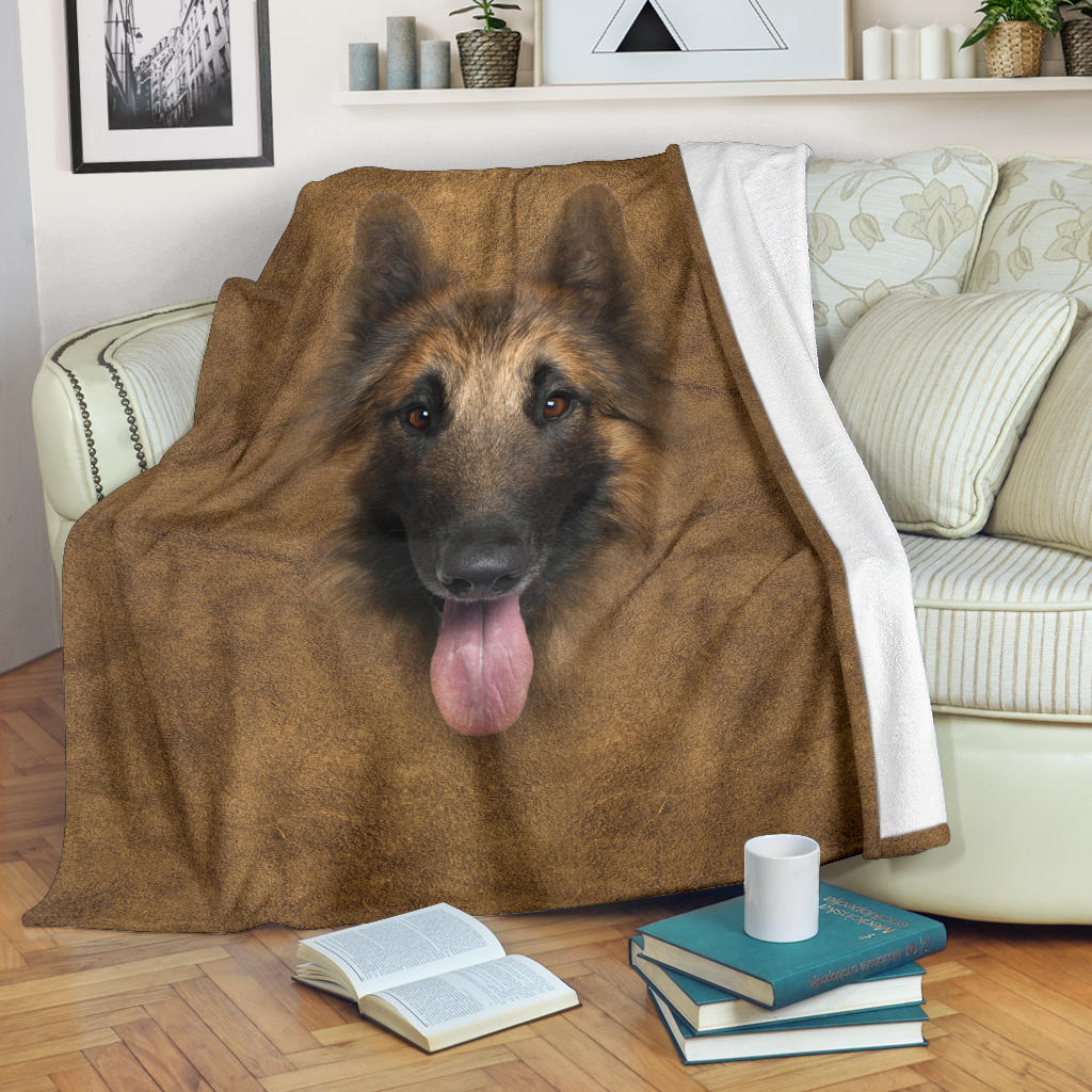 Tervuren Dog Face Hair Blanket