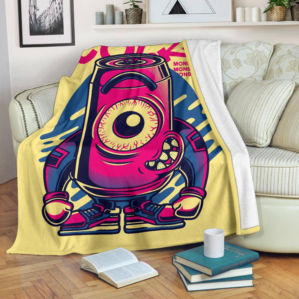 Cool Monster Drink Cartoon Premium Blanket - Top Content | POD Collection | Free Shipping