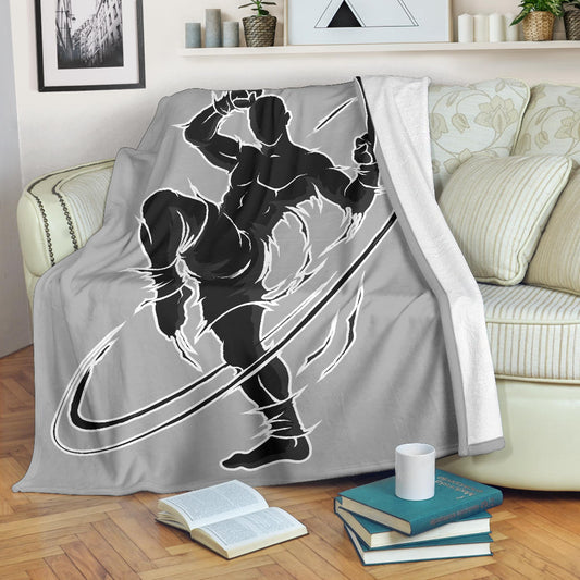 kick boxing extreme martial art silhouette blanket - Top Content | POD Collection | Free Shipping