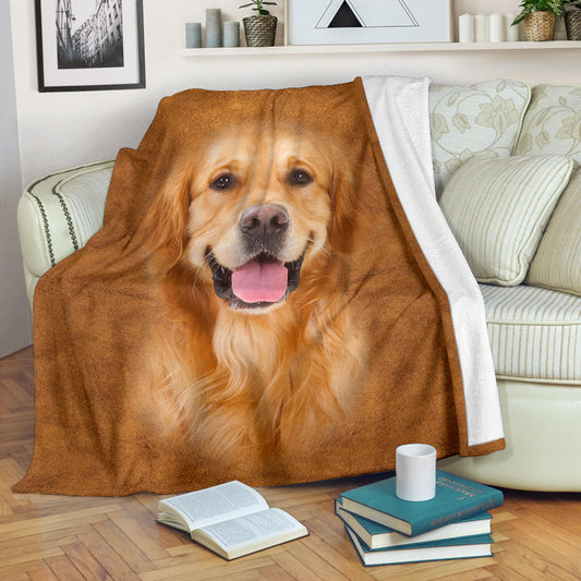 Golden Retriever Face Hair Blanket