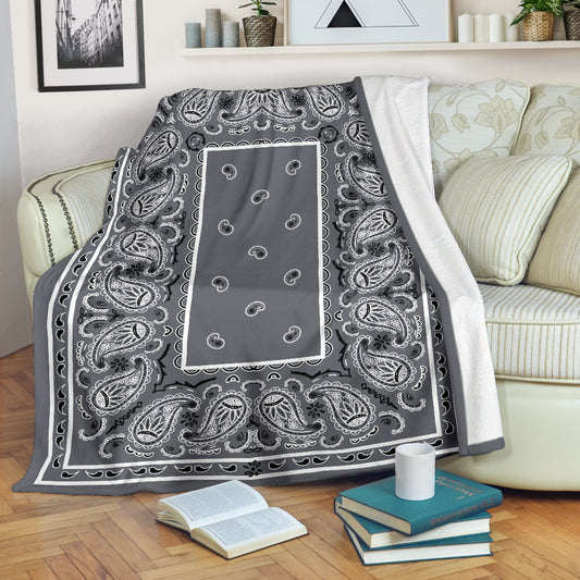 Ultra Plush Classic Gray Bandana Blanket