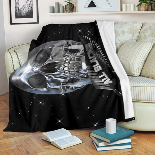 All Blacks Skull blanket