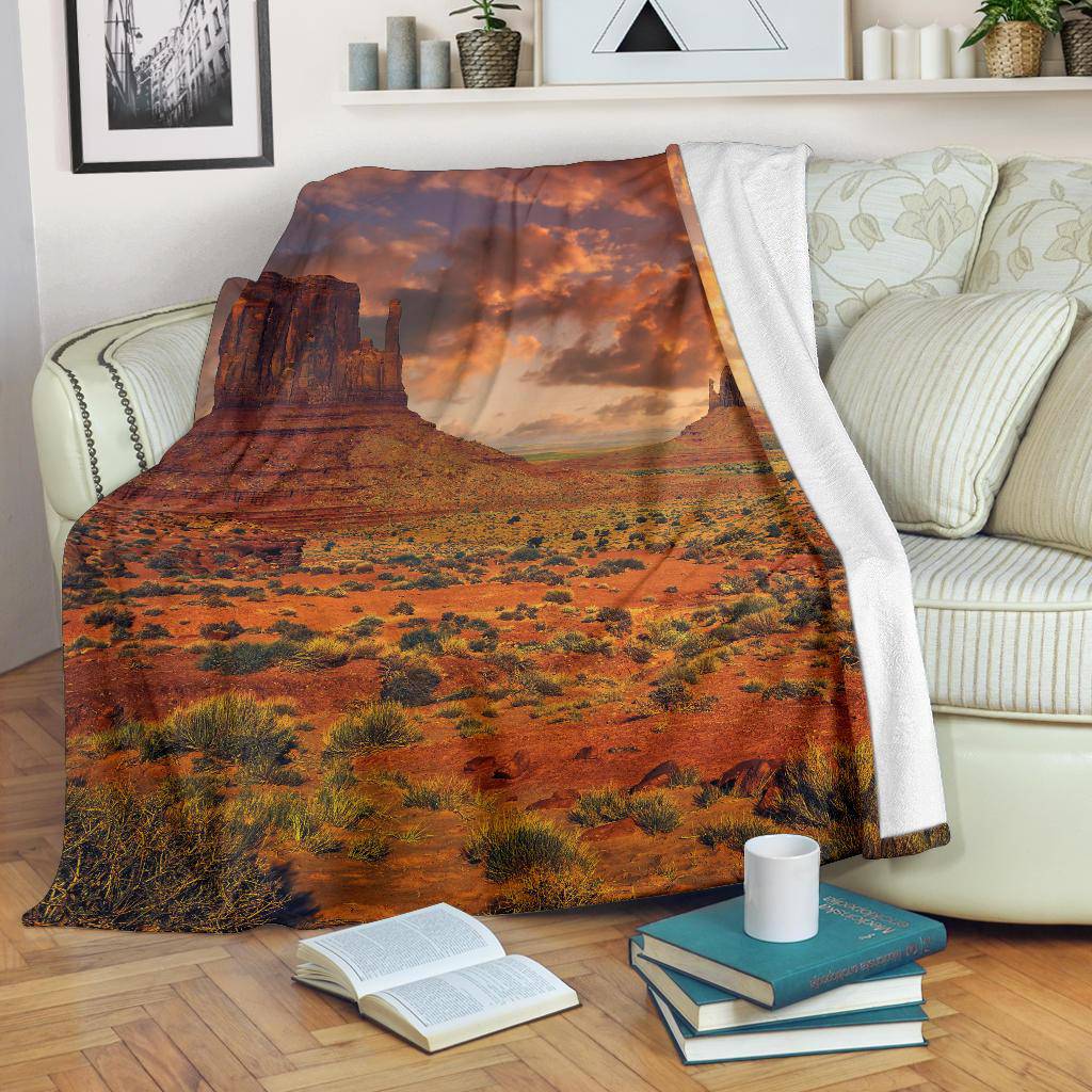 Monument Valley Blue Sky USA Nature Travel Premium Blanket - Top Content | POD Collection | Free Shipping