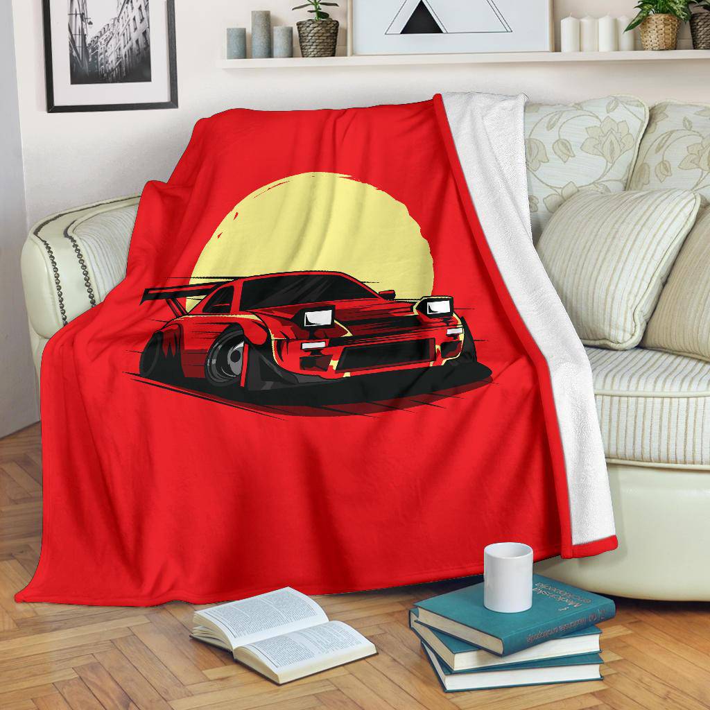 Moon Red Speed Car Premium Blanket - Top Content | POD Collection | Free Shipping