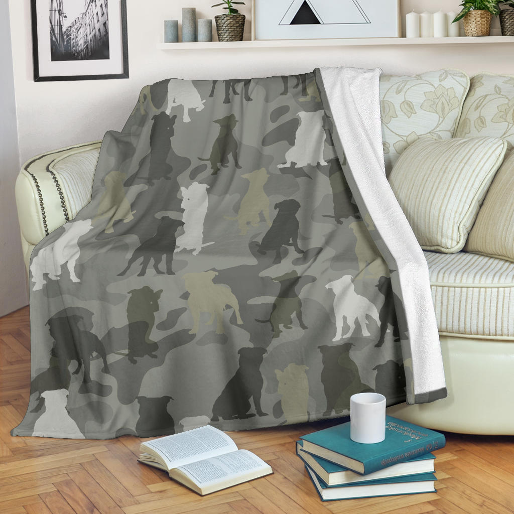 Staffordshire Bull Terrier Camo 3D Blanket