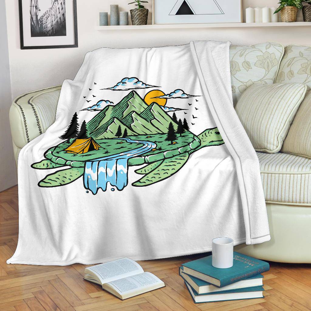 Cool Nature Inside Turtle Illustration Premium Blanket - Top Content | POD Collection | Free Shipping