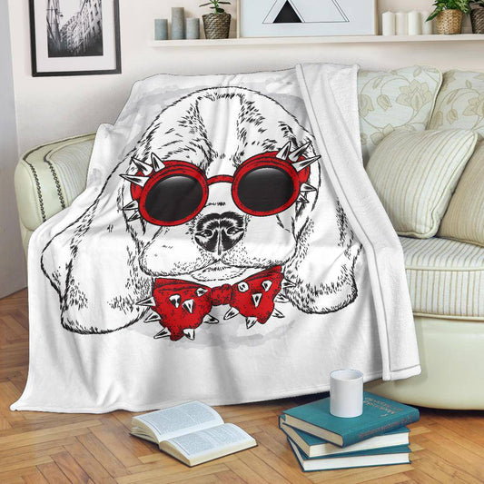 Stylish Dog Puppy Drawing Premium Blanket - Top Content | POD Collection | Free Shipping