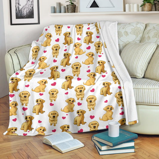 Golden Retriever Heart Blanket