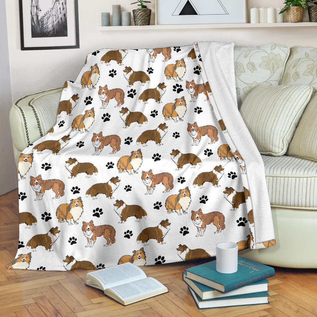 Rough Collie Paw Blanket