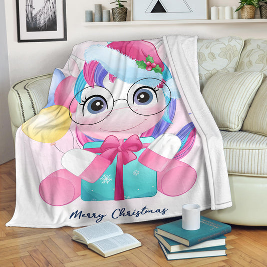 winter unicorn with baloons merry christmas blanket - Top Content | POD Collection | Free Shipping